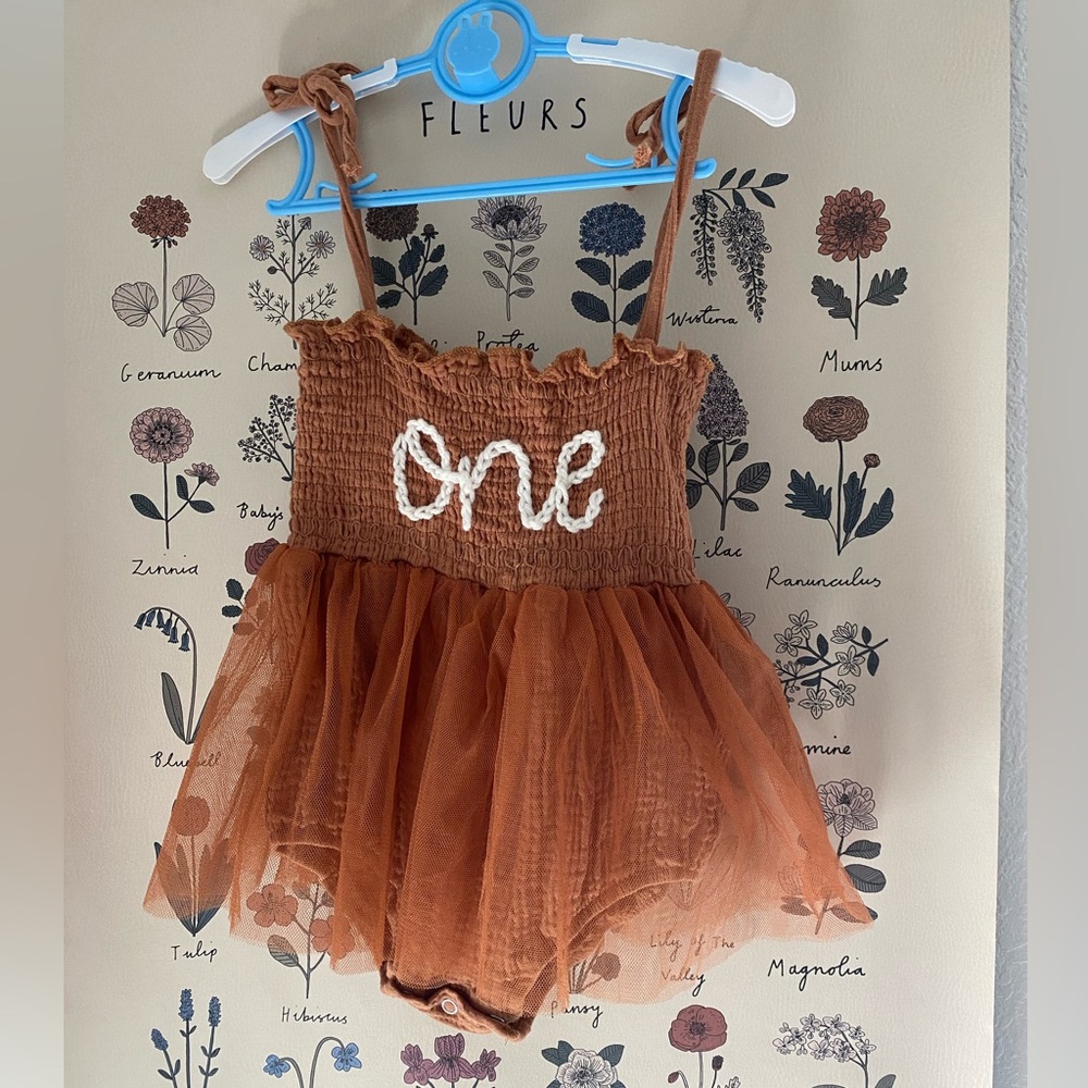 First birthday skirted romper